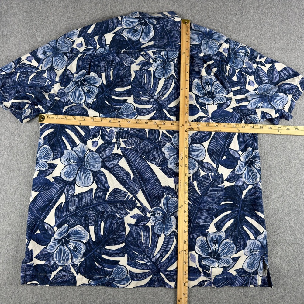 Tommy Bahama Tampa Bay Lightning Shirt Men's XL 100% Silk Blue Floral Hawaiian - Picture 4 of 6